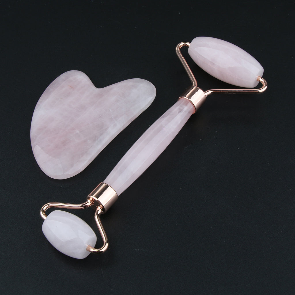 Jade Massage Roller Gua Sha Scraping Tool Anti-Aging Body Massage Rose Gold