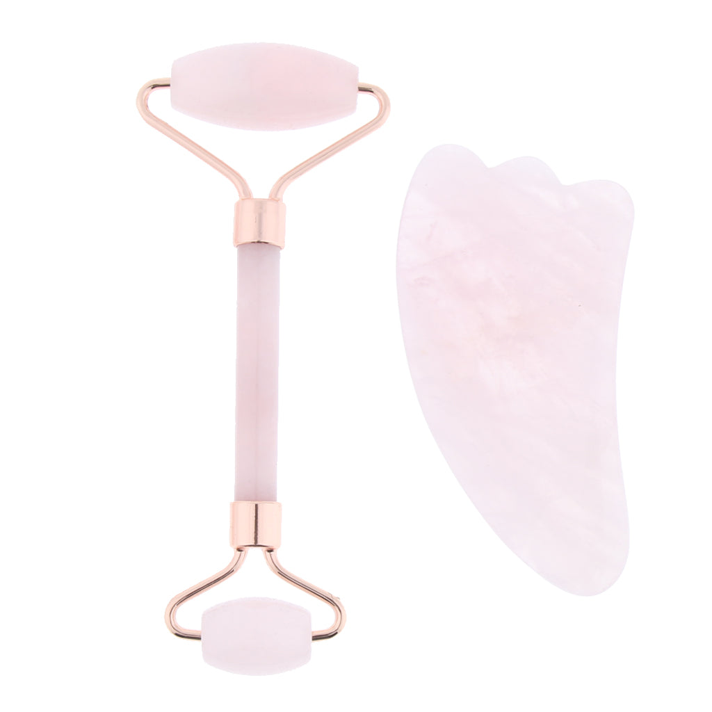 Jade Massage Roller Gua Sha Scraping Tool Anti Aging Body Massage Rose Gold