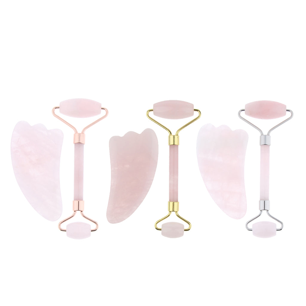 Jade Massage Roller Gua Sha Scraping Tool Anti Aging Body Massage Rose Gold