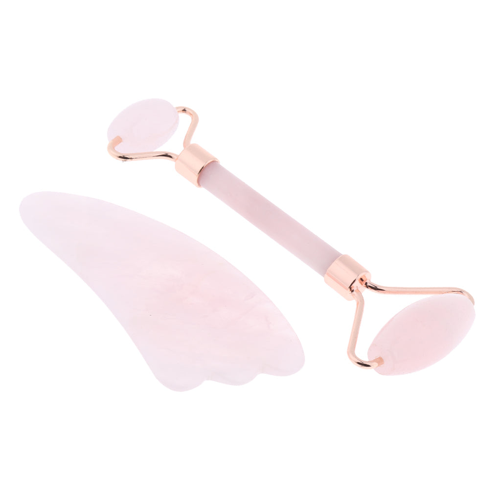 Jade Massage Roller Gua Sha Scraping Tool Anti Aging Body Massage Rose Gold