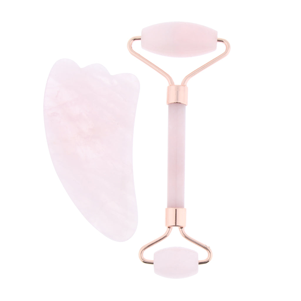 Jade Massage Roller Gua Sha Scraping Tool Anti Aging Body Massage Rose Gold