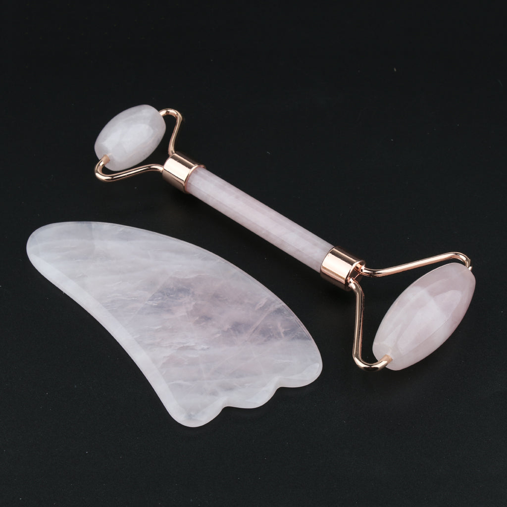 Jade Massage Roller Gua Sha Scraping Tool Anti Aging Body Massage Rose Gold