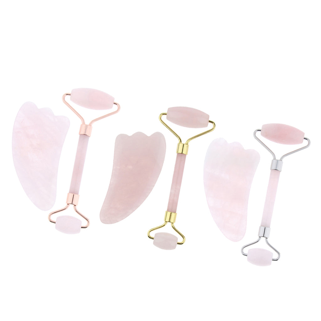 Jade Massage Roller Gua Sha Scraping Tool Anti Aging Body Massage Rose Gold