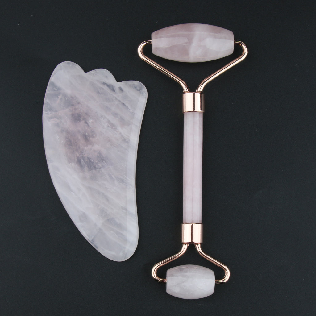 Jade Massage Roller Gua Sha Scraping Tool Anti Aging Body Massage Rose Gold