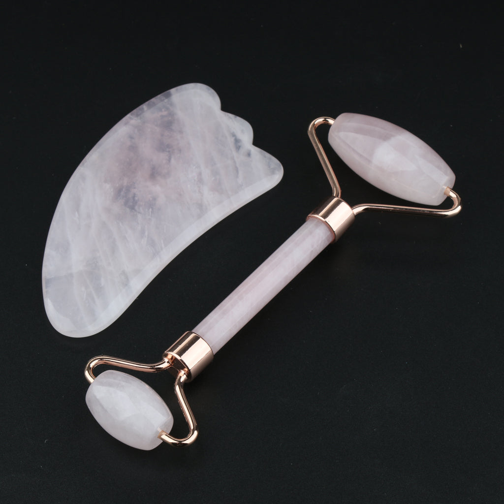 Jade Massage Roller Gua Sha Scraping Tool Anti Aging Body Massage Rose Gold