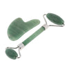 Natural Jade Facial Massage Double Roller Guasha Massager Board Set Silver