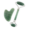 Natural Jade Facial Massage Double Roller Guasha Massager Board Set Silver