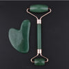 Natural Jade Facial Massage Double Roller Guasha Massager Board Set Rose Gold