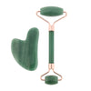 Natural Jade Facial Massage Double Roller Guasha Massager Board Set Rose Gold