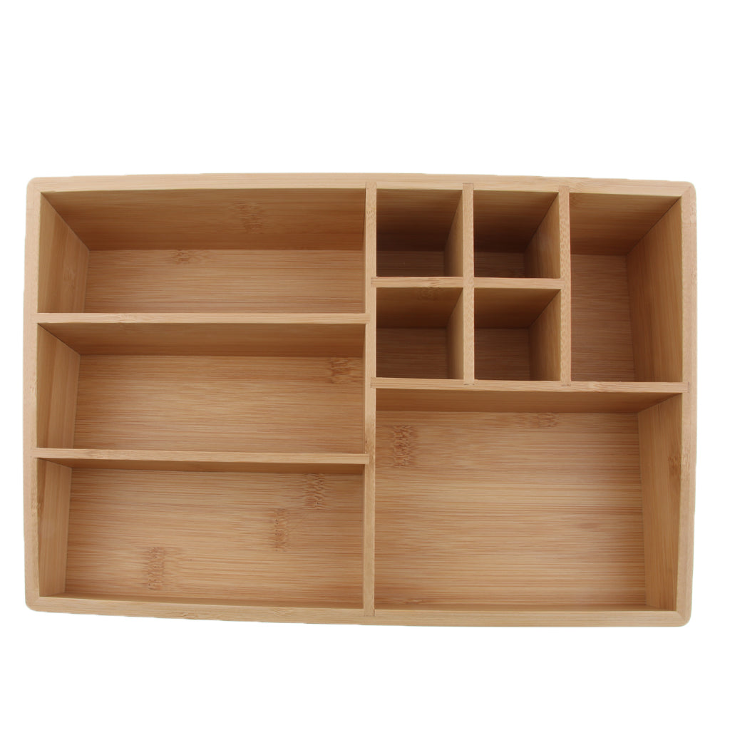 Wood Makeup Storage Organizer Cosmetic Storage Box For Neat Countertop 02