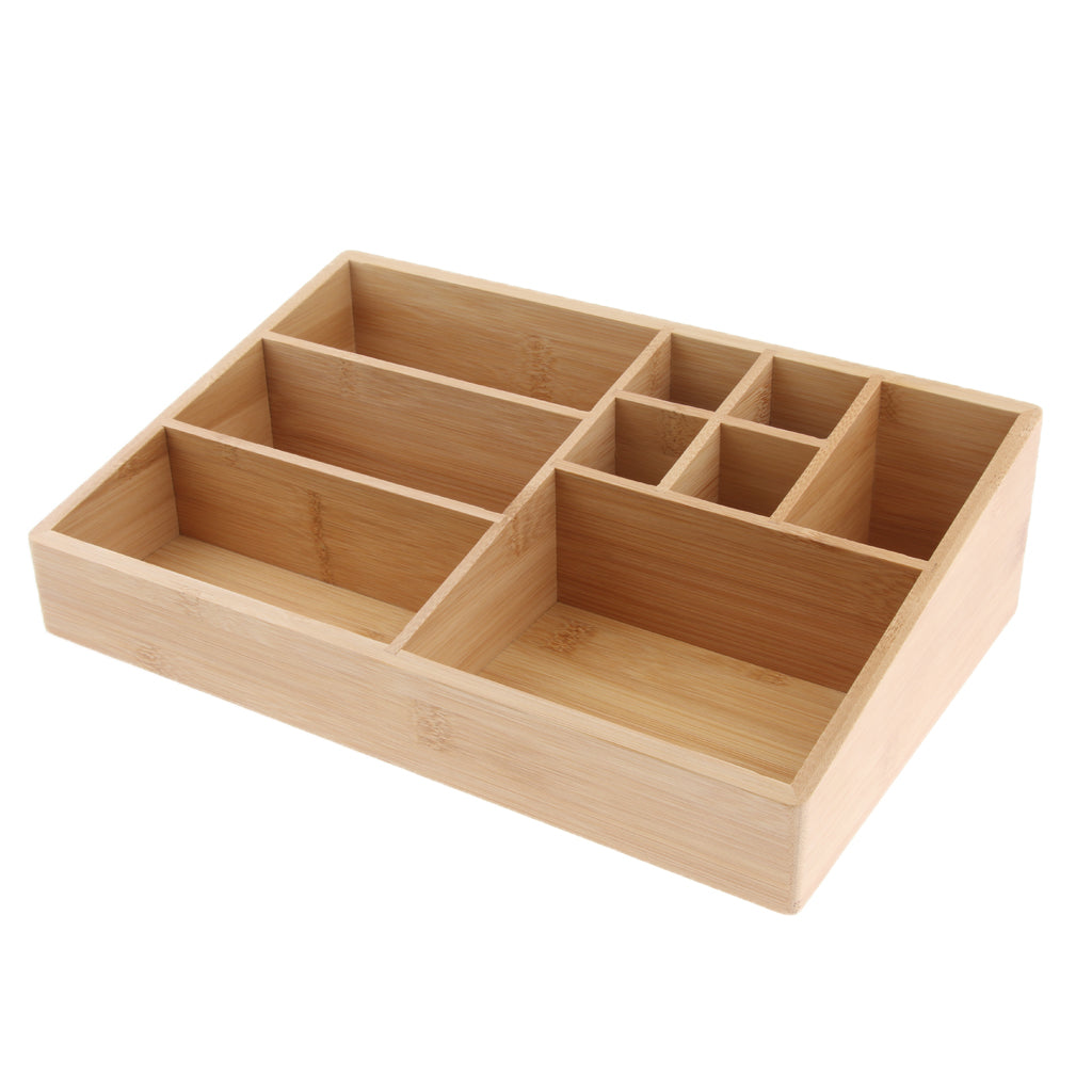 Wood Makeup Storage Organizer Cosmetic Storage Box For Neat Countertop 02