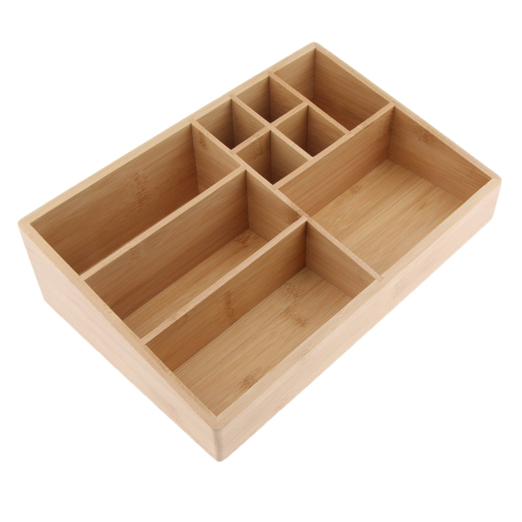 Wood Makeup Storage Organizer Cosmetic Storage Box For Neat Countertop 02