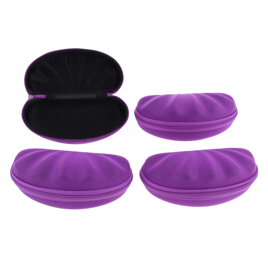 4Pcs EVA Zipper Eyeglass Box Glasses Case Protector Container Purple