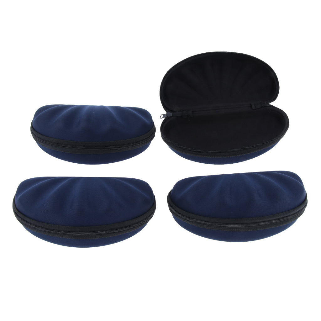 4Pcs EVA Zipper Eyeglass Box Glasses Case Protector Container Dark Blue