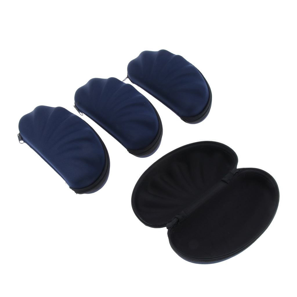 4Pcs EVA Zipper Eyeglass Box Glasses Case Protector Container Dark Blue