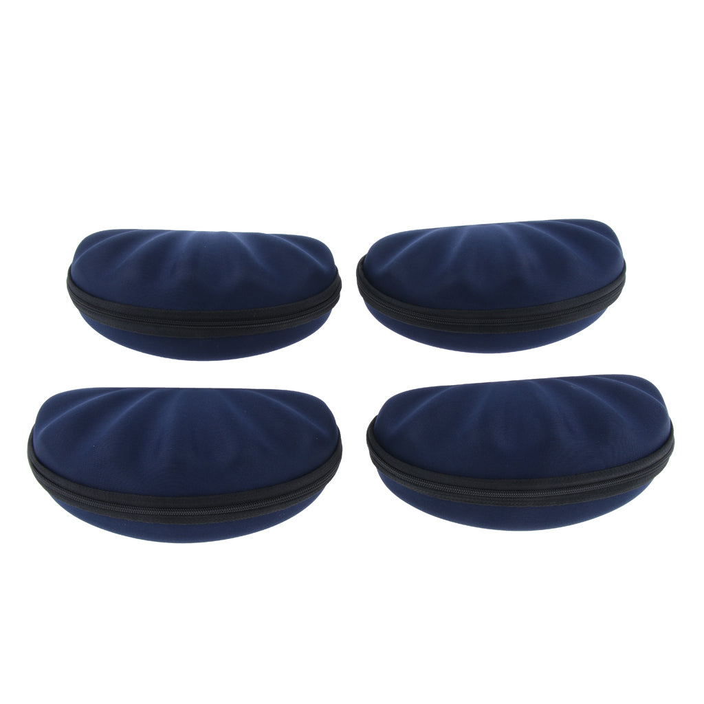 4Pcs EVA Zipper Eyeglass Box Glasses Case Protector Container Dark Blue