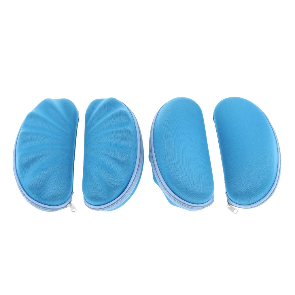 4Pcs EVA Zipper Eyeglass Box Glasses Case Protector Container Light Blue