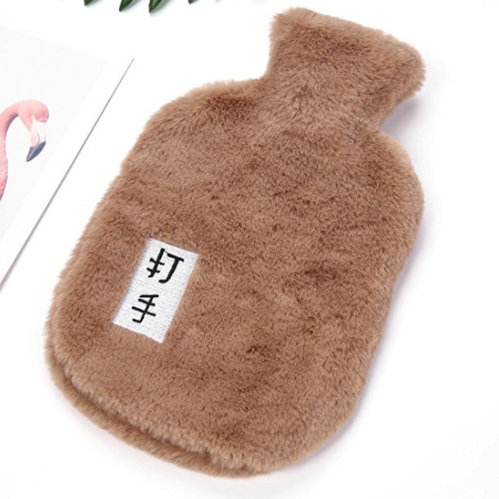 1L Rubber Hot Warm Water Bottle Thicker Warmer Bag with Cover Coffee