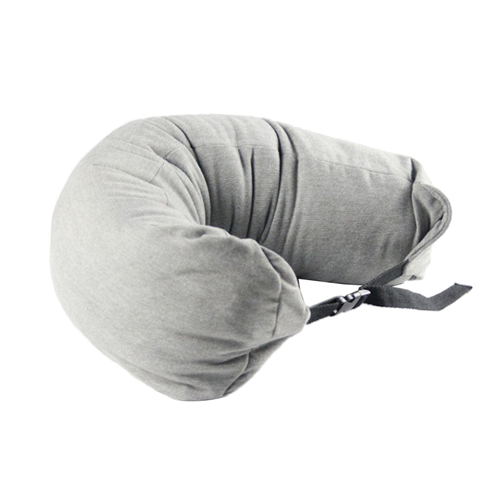 Multifunctional U Shaped Travel Neck Pillow for Sleeping Rest  Light Grey