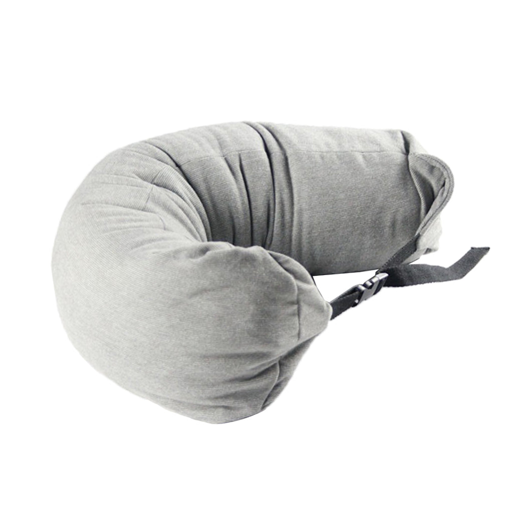 Multifunctional U Shaped Travel Neck Pillow for Sleeping Rest  Light Grey