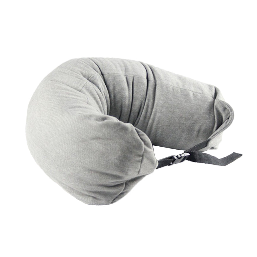 Multifunctional U Shaped Travel Neck Pillow for Sleeping Rest  Light Grey