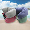 Multifunctional U Shaped Travel Neck Pillow for Sleeping Rest  Light Grey