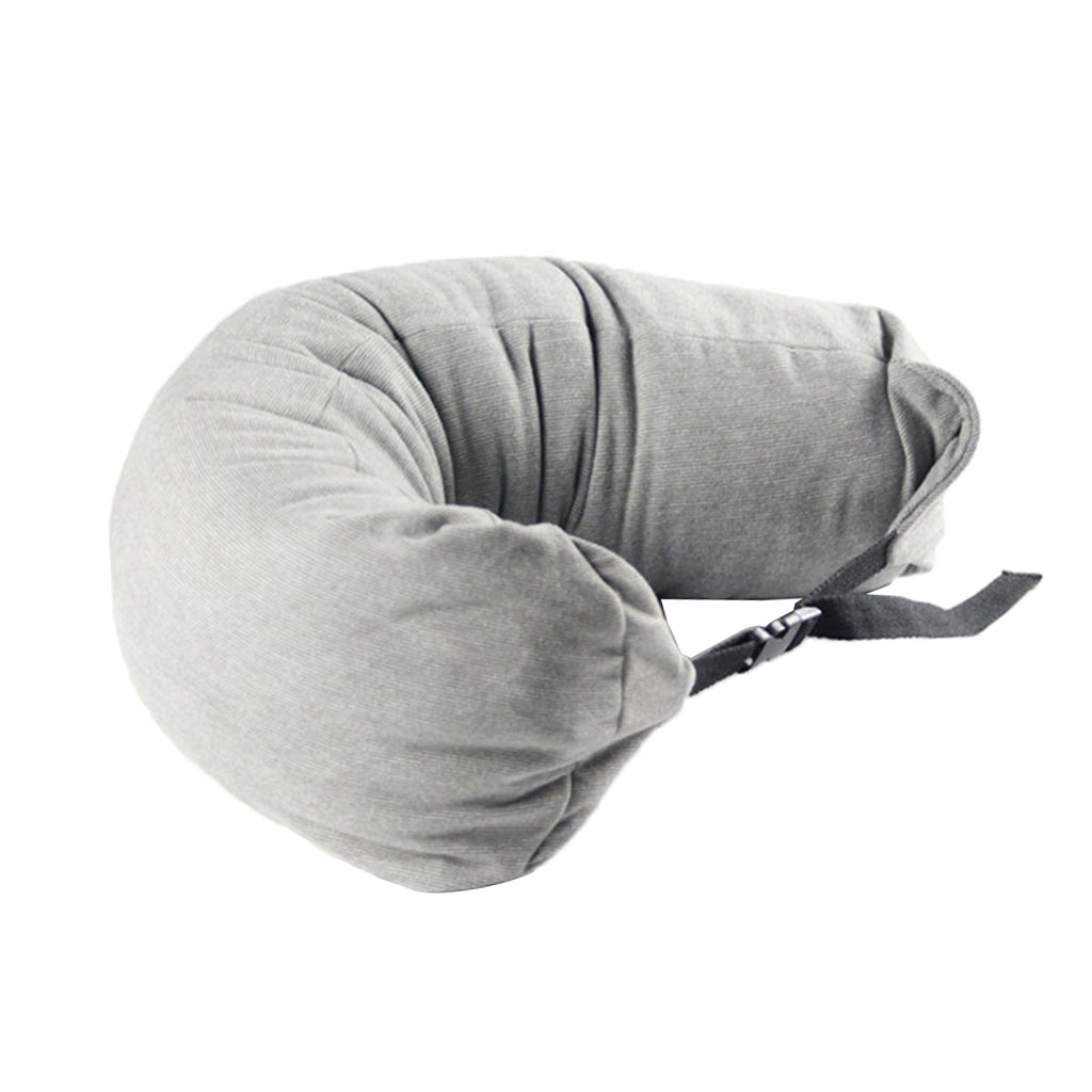 Multifunctional U Shaped Travel Neck Pillow for Sleeping Rest  Light Grey