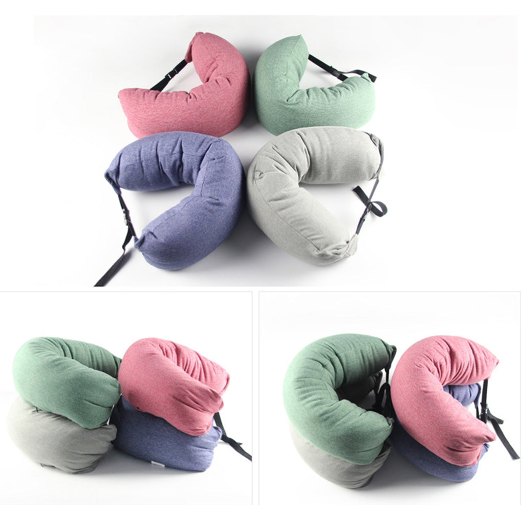 Multifunctional U Shaped Travel Neck Pillow for Sleeping Rest  Light Grey