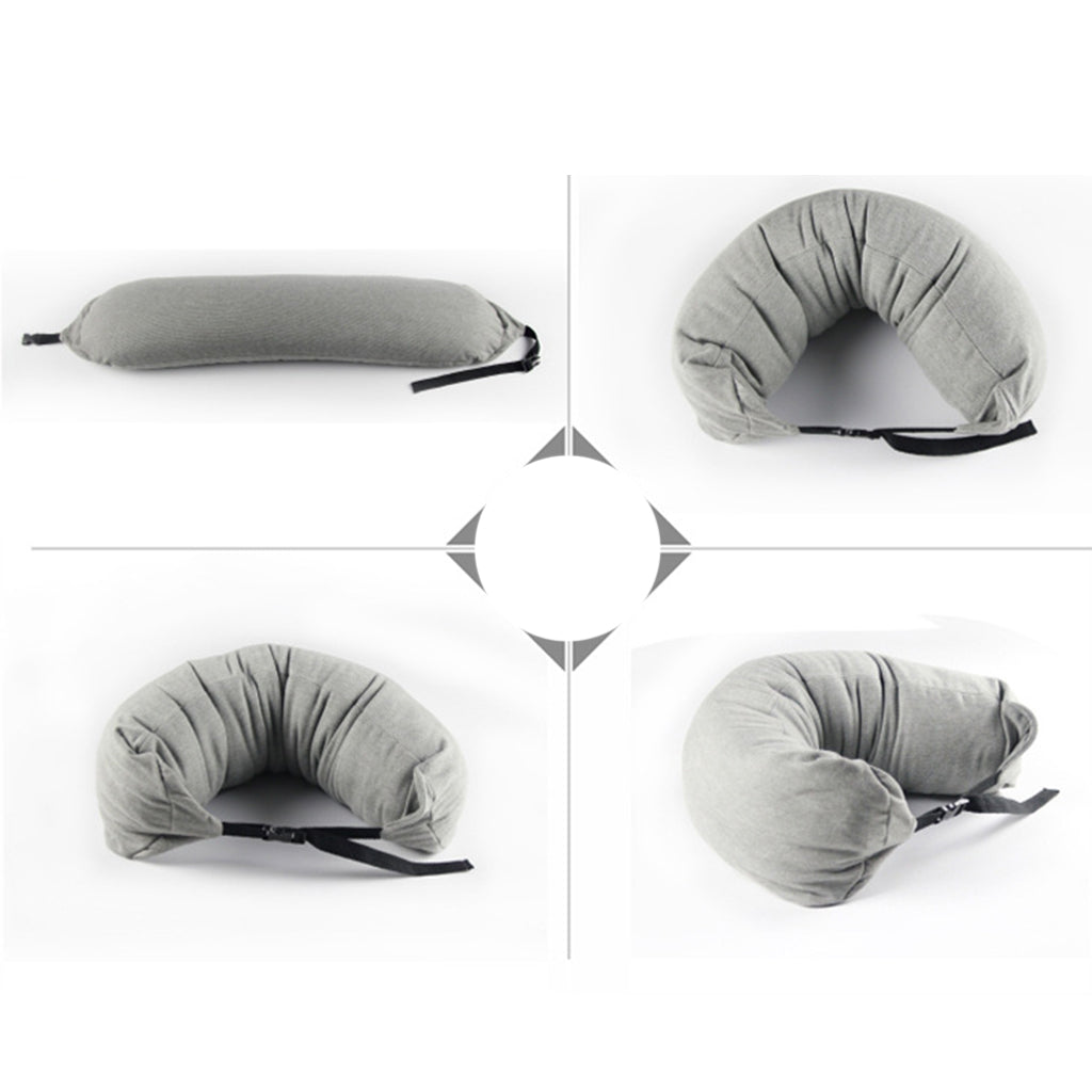 Multifunctional U Shaped Travel Neck Pillow for Sleeping Rest  Light Grey