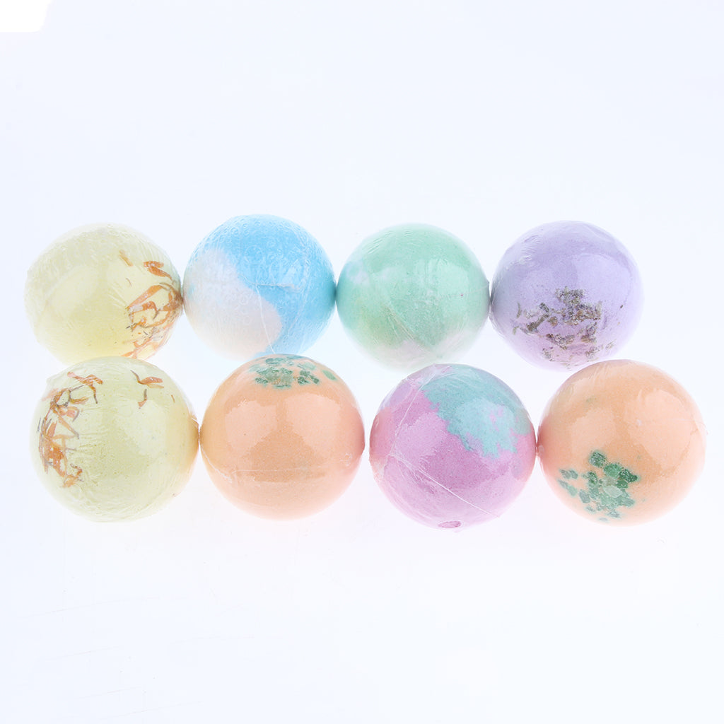 8 Pieces Women Men Adults Scented Bubble Bath Salt Essential Balls Set Kit