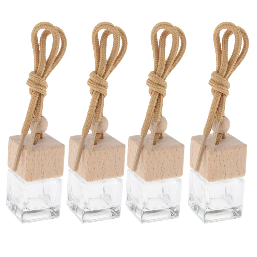 4 Pieces 6ML Car Hanging Perfume Bottle Essential Oil Vials Pendant Decor