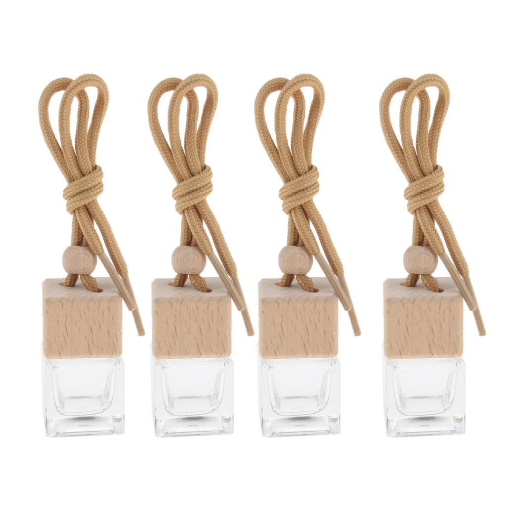 4 Pieces 6ML Car Hanging Perfume Bottle Essential Oil Vials Pendant Decor