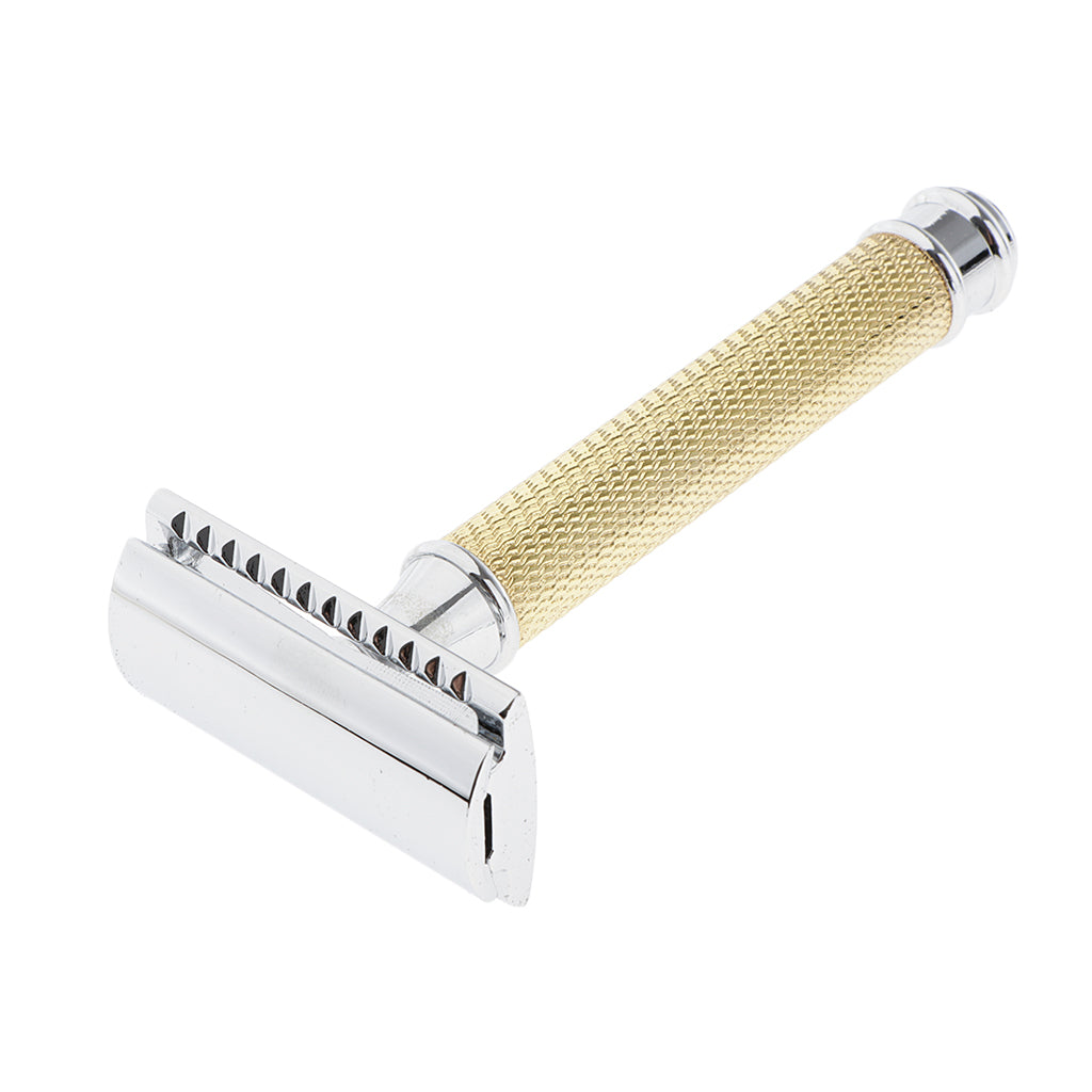 Classic Manual Safety Razors Double Edge Shaver for Men Daily Shaving Golden