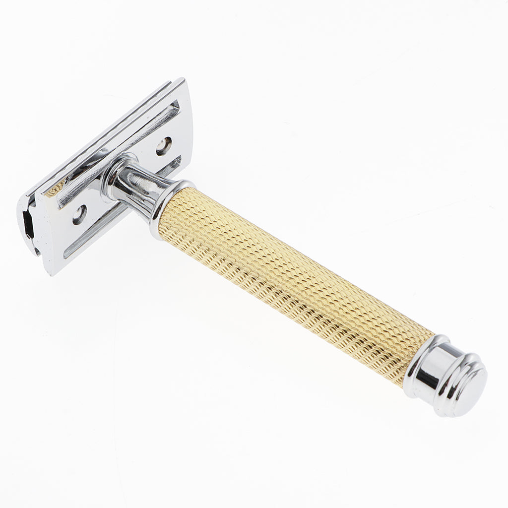 Classic Manual Safety Razors Double Edge Shaver for Men Daily Shaving Golden