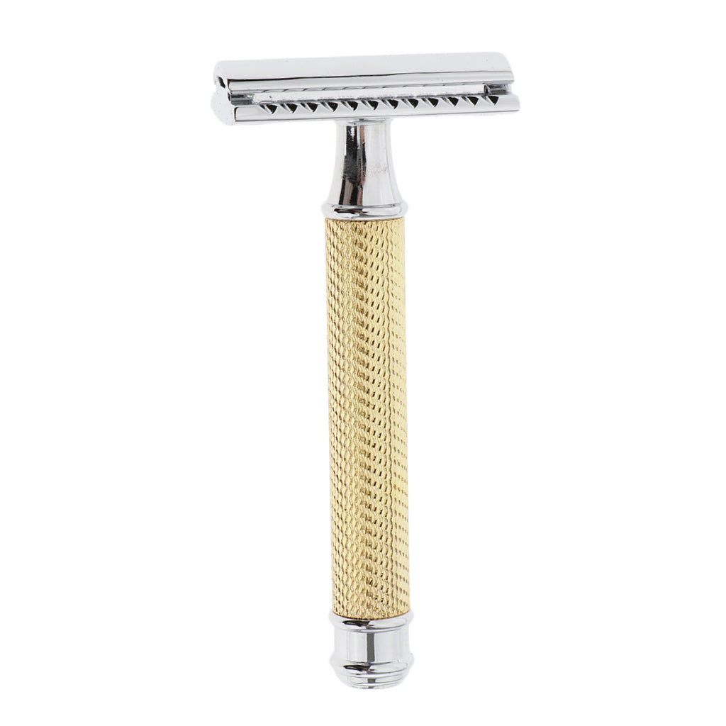 Classic Manual Safety Razors Double Edge Shaver for Men Daily Shaving Golden