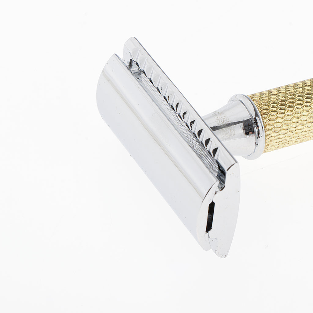 Classic Manual Safety Razors Double Edge Shaver for Men Daily Shaving Golden