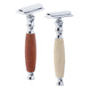 Wood Handle Double Edge Safety Shaving Razors Moustache Grooming Tool Brown