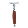 Wood Handle Double Edge Safety Shaving Razors Moustache Grooming Tool Brown