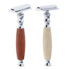 Wood Handle Double Edge Safety Shaving Razors Moustache Grooming Tool Brown