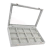 Gray Velvet Stackable Jewelry Display Tray Case for Jewellery Earrings e