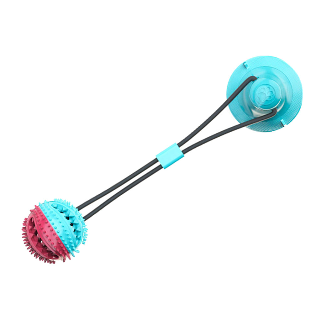 Multifunction Dog Iterative Tug Toy Rubber Suction Cup Toy Ball Color Random