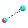 Multifunction Dog Iterative Tug Toy Rubber Suction Cup Toy Ball Color Random