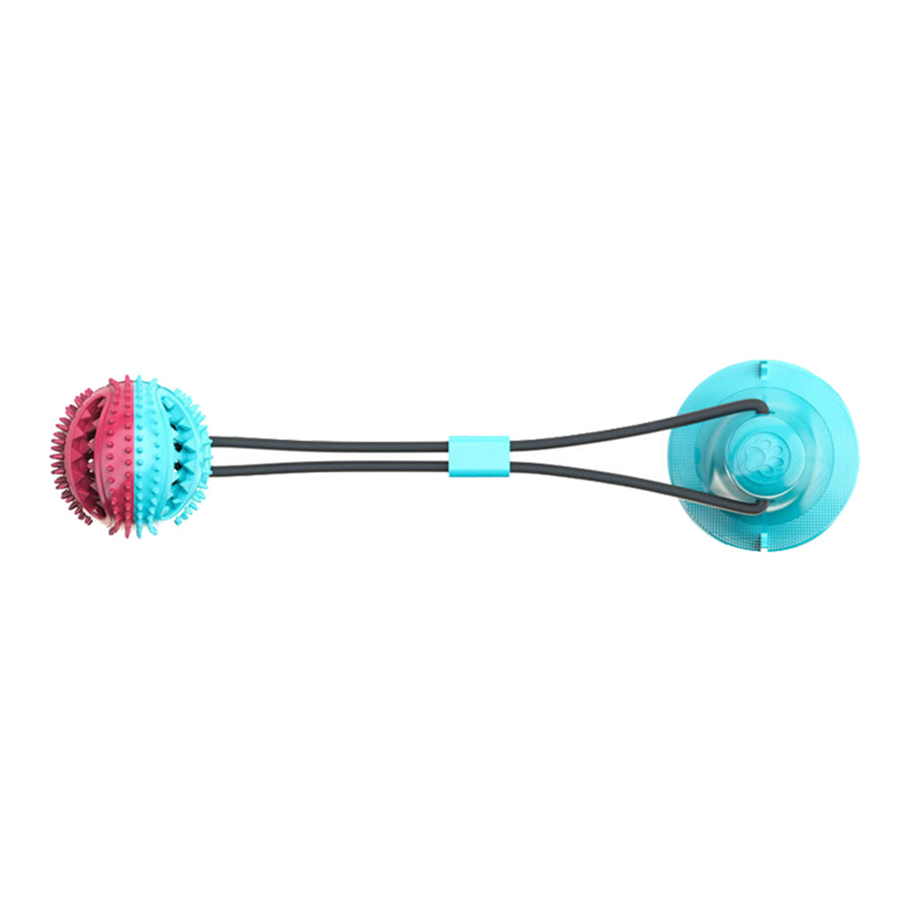 Multifunction Dog Iterative Tug Toy Rubber Suction Cup Toy Ball Color Random