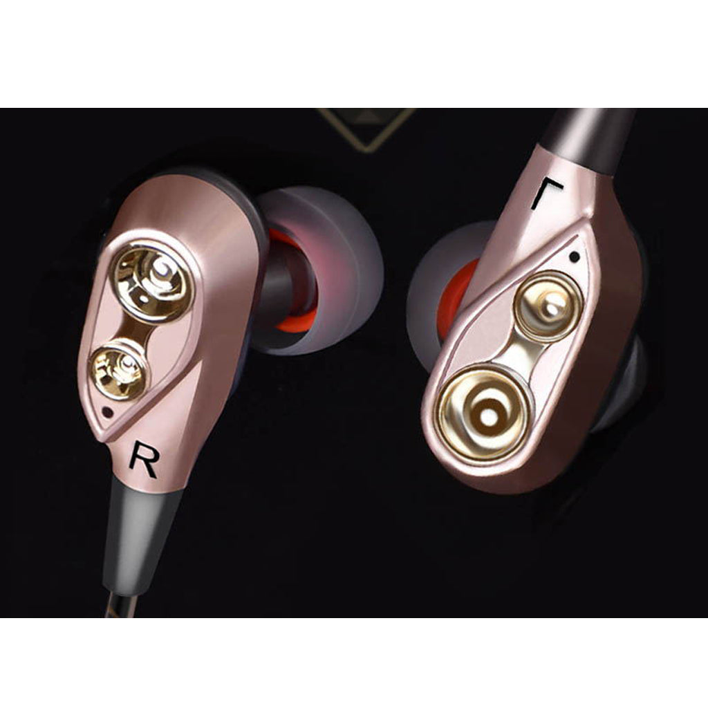 Wire Sport In-Ear Earbuds Headphone Double trumpet HiFi Bass Red