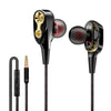 Wire Sport In-Ear Earbuds Headphone Double trumpet HiFi Bass Black