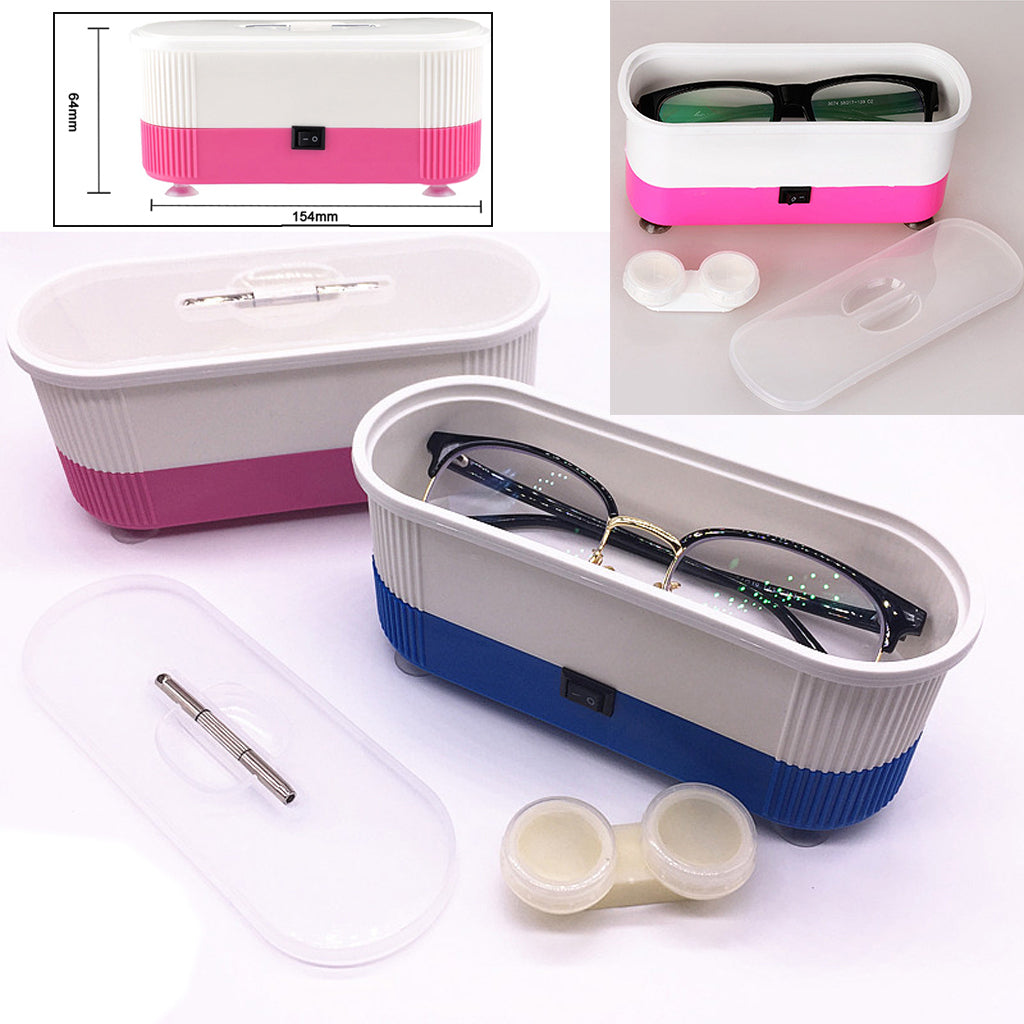 Portable Cleansing Machine Optical Glasses Contact Lens Cleaner Tool Blue