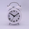 Travel Non-ticking Classic Analog Twin Bell Alarm Clock with Backlight White