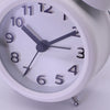 Travel Non-ticking Classic Analog Twin Bell Alarm Clock with Backlight White