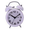 Travel Non-ticking Classic Analog Twin Bell Alarm Clock with Backlight White