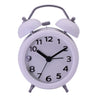 Travel Non-ticking Classic Analog Twin Bell Alarm Clock with Backlight White